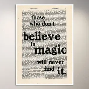 Vintage Dictionary Art Print – “Those Who Don’t Believe in Magic…”