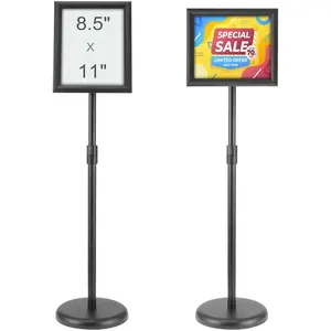 VEVOR Pedestal Sign Holder, 11x 17 Inch Vertical and Horizontal Adjustable Poster Stand, Heavy - Duty Floor Standing Sign Holder with Round Base for Display, Advertisement, and Outdoor, BlackVEVOR Super Brand Day