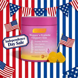 Feminine Care All-in-One Probiotic Chews Her Juicy, Lactobacillus Probiotics Combined with Prebiotics and Slippery Elm, Gentle Daily Support for Women’s pH Balance & Dryness Comfort, Tropical Pineapple 60 Counts