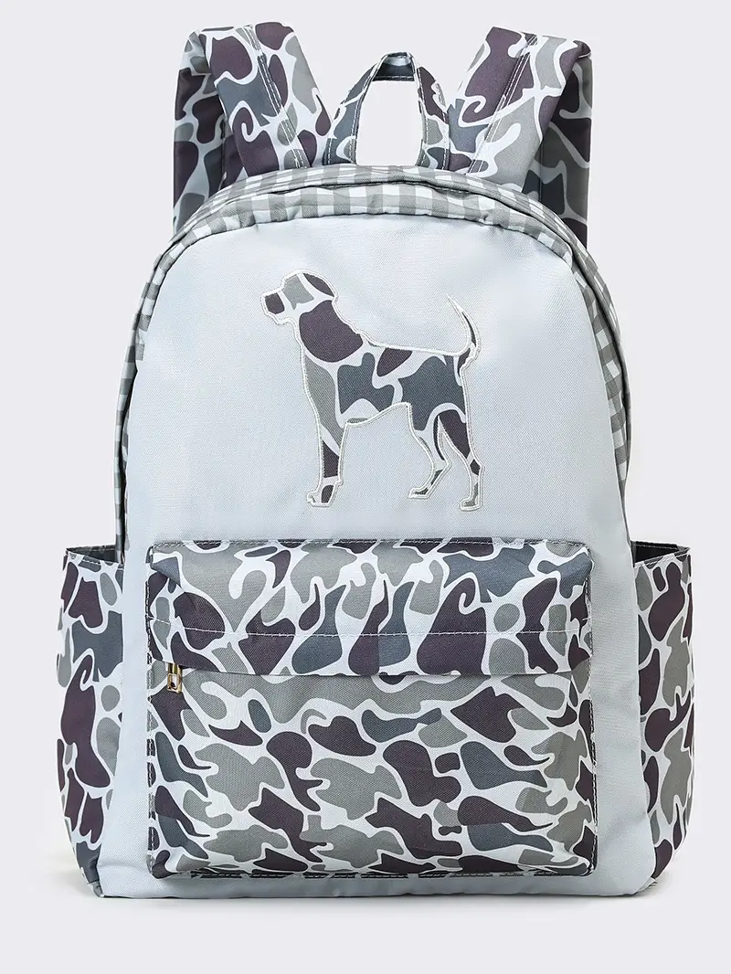 Camo dog Print Kids Backpack