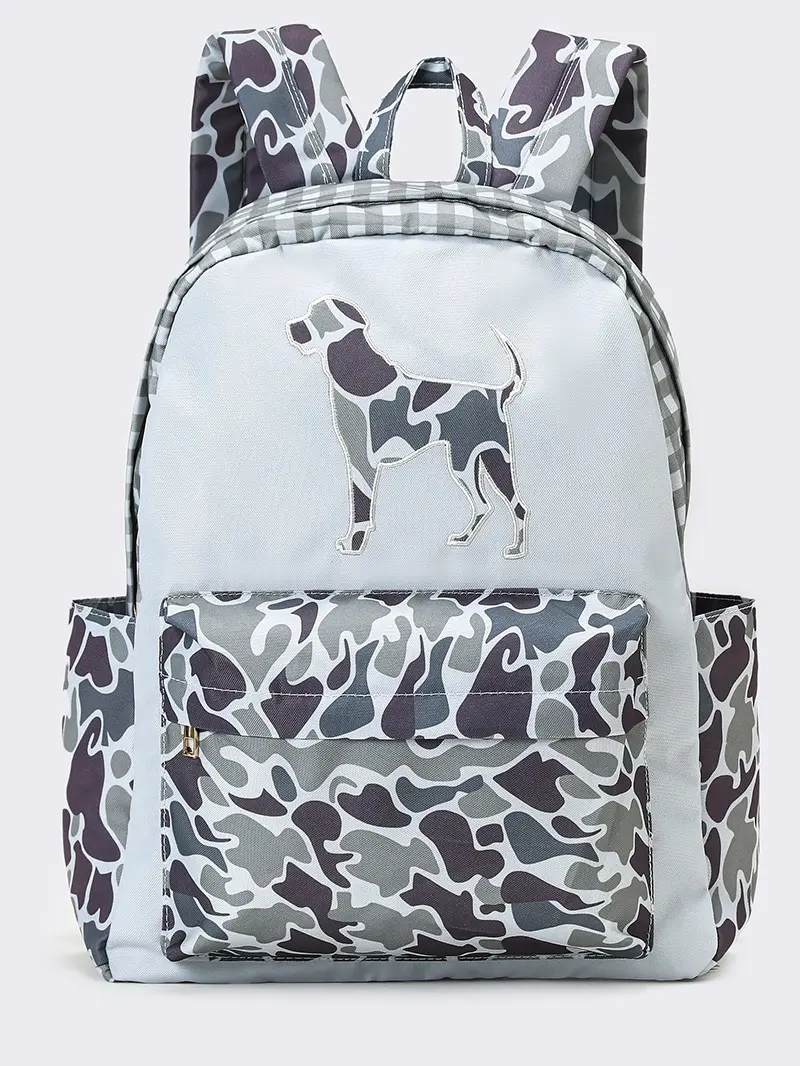 Camo dog Print Kids Backpack