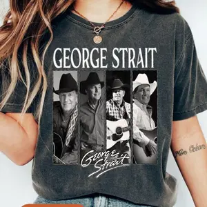 Strait of America 2026 T-Shirt, Vintage George Fan Tee Sweatshirt, Vintage Western Music Shirt, George Strait Play Guitar Graphic