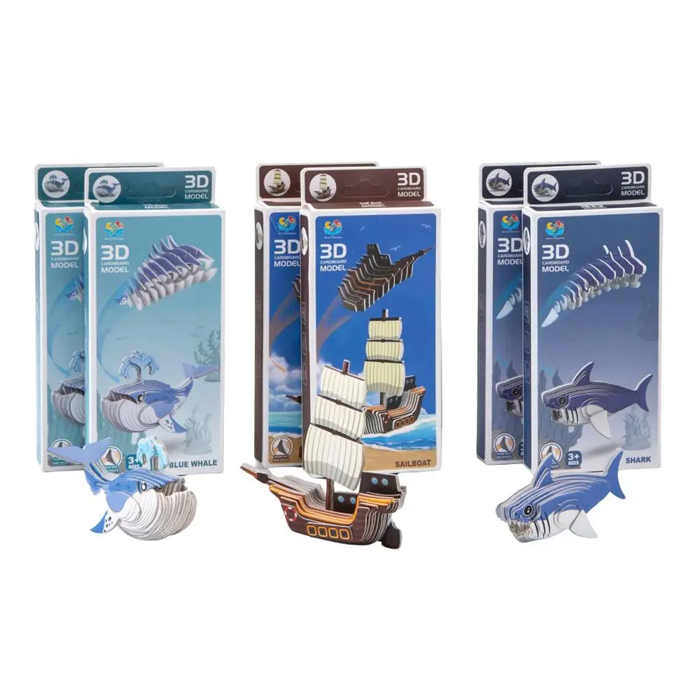 3D Sea Character Puzzles Set - 4 Inches, 6 Pcs, Ship Figure, for Ages 3+ Years & 4+ Kids, Educational Toys for Games & Puzzles Hobbies