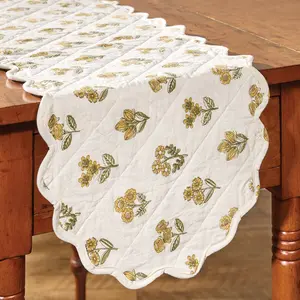Golden Flowers Quilted Table Runners