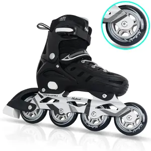 Nattork Youth & Young Adult Adjustable Inline Skates, 4 Size Expandable 84-90MM Large PU Wheels, Breathable Vent Shell, Casual Fitness Blades for Teens & Young Adults, Indoor Outdoor Sport