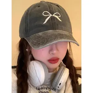 Women's Bowknot Embroidered Baseball Cap Casual Outdoor Sports Hat Stylish Fashion Accessory For Daily Wear