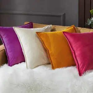 Velvet Throw Pillows pack of 2, size 12"x20, 18"x18", 20"x20" options, Blue, velvet, 12X20 – Fancy & Stacy