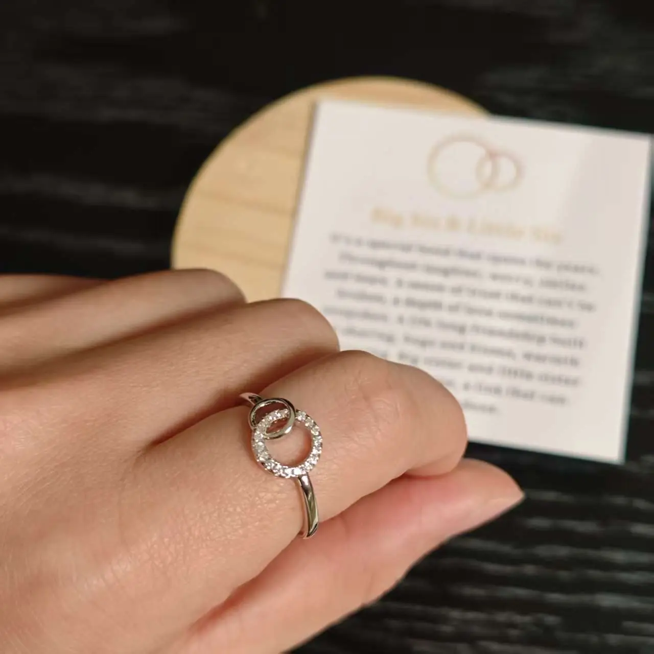 Sisters' Bond Symbolism Ring Set - Big Sis & Little Sis Promise Gift, Simple Look, Special Occasions Fashion Costume Jewelry Accessory