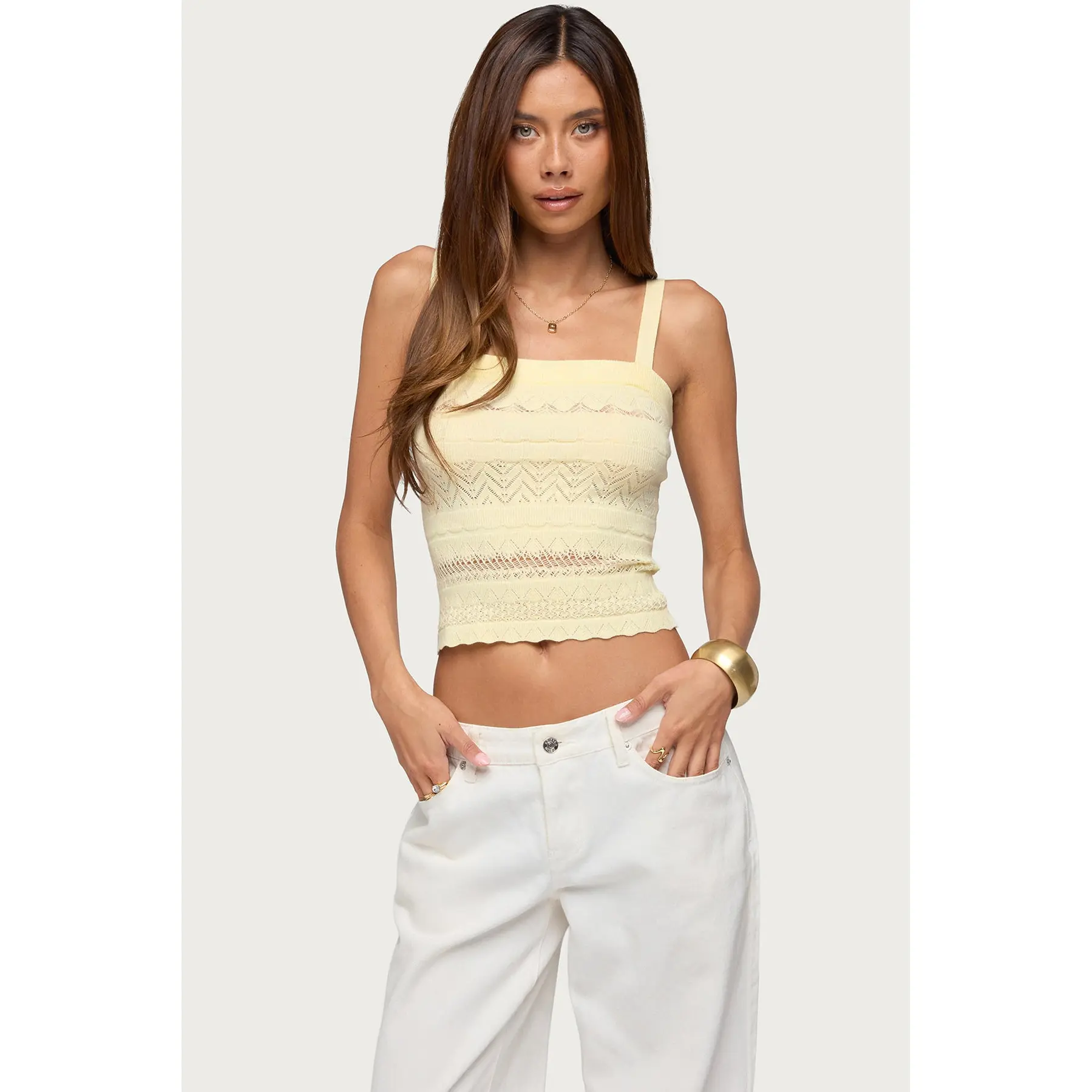 Naia Pointelle Knit Tank Top