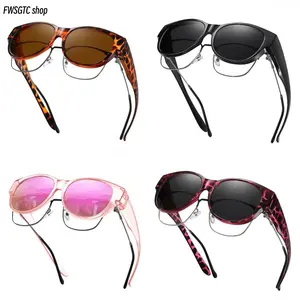 4-Pack Unisex Polarized Fit Over Sunglasses, Large Frame UV400 Full Protection Shades, Wear Over Prescription Glasses Design, Lightweight Comfortable Eyewear, Ideal for Driving, Travel, Hiking and All Daily Outdoor Activities