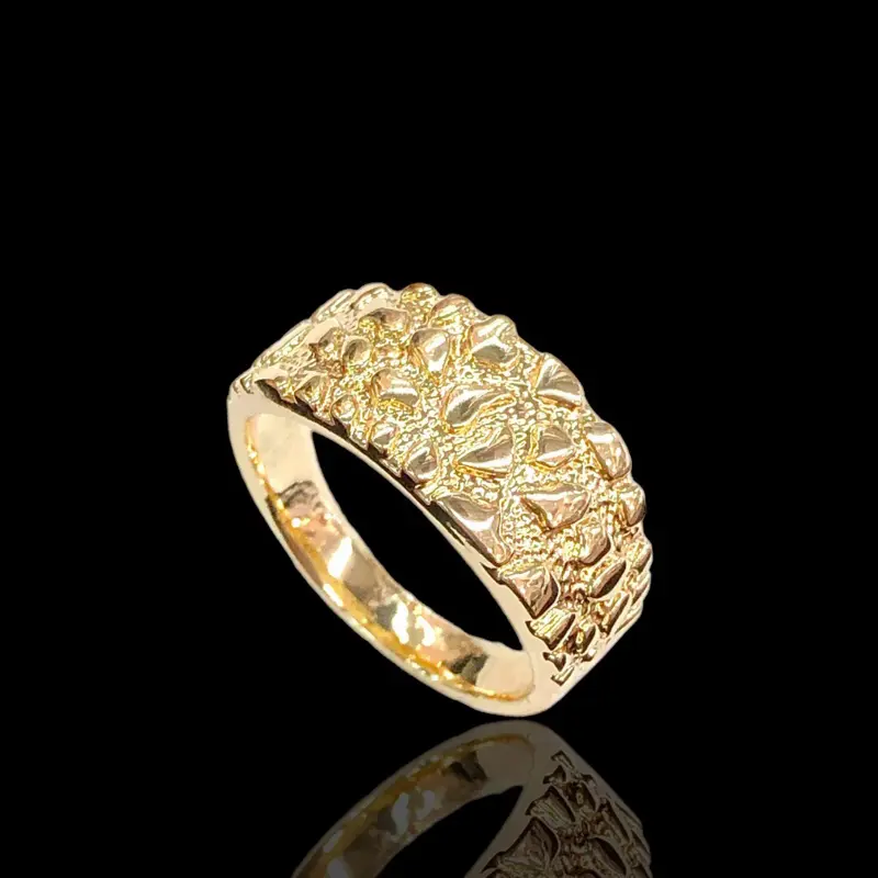 Mini Gold Plated Nugget Ring / No Rust No Tarnish for Everyday Wear