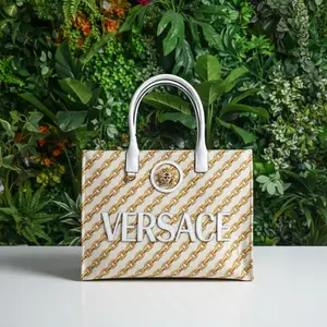 Pre-owned VERSACE Canvas and leather Tote Bags Canvas Chain Tote New
