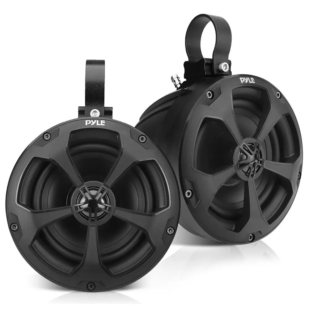 5.25" 2-Way Waterproof Marine Grade Off-Road Full-Range Passive Bass Stereo Speakers for 4x4 Jeeps - 1000 Watts Audio, Compact Woofers, Protective Pads, Speaker