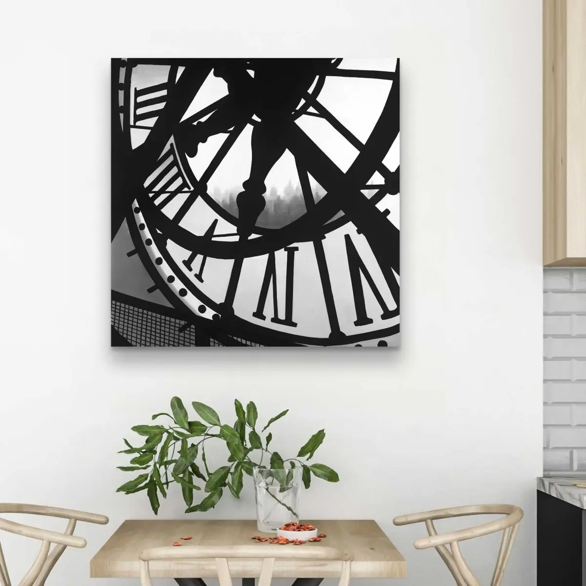 Begin Home Decor C1RC3232T4EUED 32 x 32 in. Giant Clock in Orsay Museum - Black Object Canvas Decor