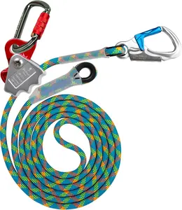 Flip Line Kit 11FT Polyester Lanyard Kit with Triple Lock Carabiner Adjuster, Steel Swivel Snap, Adjustable Positioning Rope for Fall Protection, Arborist, Tree Climbers