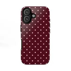 Collection Polka Dots |   Brown, Black, and Burgundy Polka Dot Phone Case for Samsung Galaxy Protective 24 25 Ultra 5G iPhone 17 ProMax Air 16 Plus 15 Pro Max 14 13 12 11 – check our available sizes - beautiful gift Personalized Shockproof Protector Cover