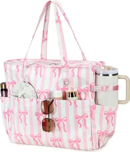 Large Waterproof Beach Tote Bag for Women with Wet Compartment | Sandproof Swim Pool Bag with Zipper | Weekender Travel Gym Beach Bag