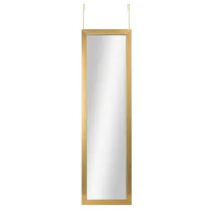 Mainstays 14.25" x 50.25" Gold Over the Door Mirror