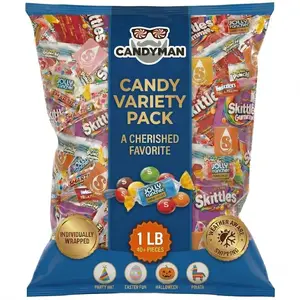 CANDYMAN Candy Mix Variety Pack, 1 lb Assorted Bulk Candy Individually Wrapped for Party Favors, Goodie Bags, Pinata Stuffers,