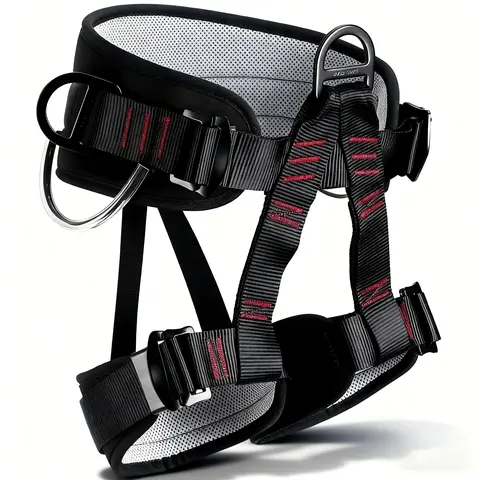 THOEDPRIX Professional Unisex Adult Half Body Safety Harness - Thick, Durable Carbon Steel Climbing Protective Gear with Adjustable Fit, Tools Stay Hooked Function - Ideal for Camping, Rock Climbing, Demolition