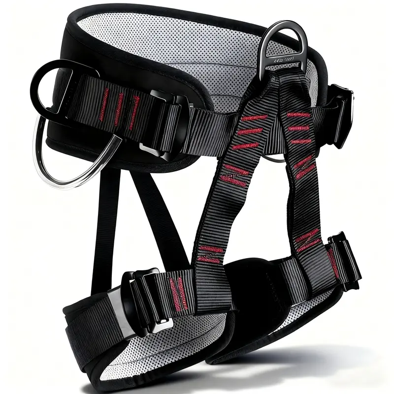 THOEDPRIX Professional Unisex Adult Half Body Safety Harness - Thick, Durable Carbon Steel Climbing Protective Gear with Adjustable Fit, Tools Stay Hooked Function - Ideal for Camping, Rock Climbing, Demolition