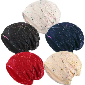 5 Pieces Women's Slouchy Beanie Chemo Hat Set,Stretch Cancer Head Wraps Sleep Head Scarf for Cancer Patient Multicoloured,Christmas Party Gifts,Hand Tools Kits