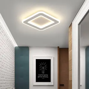 Modern LED Ceiling Light, Square Acrylic Lampshade, Lighting, Ideal for Bedroom Living Room Kitchen Bathroom, Warm 3000k