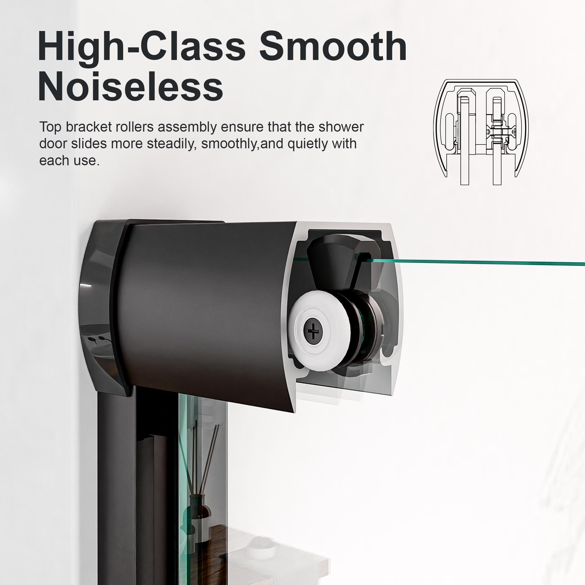 56"-60"W x 72"H Semi-Frameless Double Sliding Shower Door with 1/4" (6mm) Thick SGCC Tempered Glass | Adjustable Width Bypass Shower Door | Heavy Duty Sliding Bathroom Enclosure | Chrome Finish, Easy Glide Track