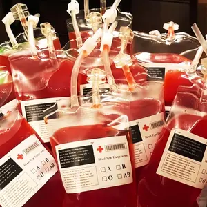 1/5/10pcs- Hot Blood Bags for Drinks, 10 IV Bags for Creepy Spooky Halloween Party Decoration, Reusable Drink Pouch for Live Blood of Theme Parties, Masquerade,Vampire,Zombie,Nurse Graduation Party Props, Party Supplies