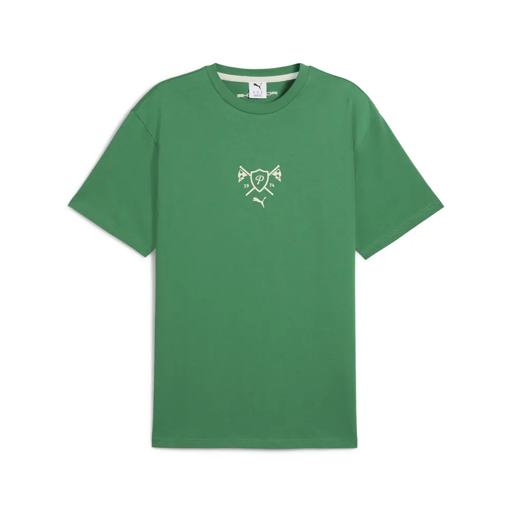 PUMA Mens Porsche Legacy Lifestyle Graphic Crew Neck Short Sleeve Casual Tops Casual - Green