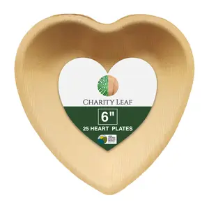Heart Decorative Palm Leaf Fiber Plate