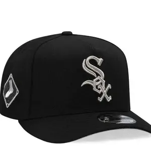 New Era White Sox 9FORTY Adjustable Hat White Crown Black Brim Embroidered Logo Streetwear Cap Gorra De Beisbol Para Hombre Cotton Breathable All Seasons Trendy Fashion
