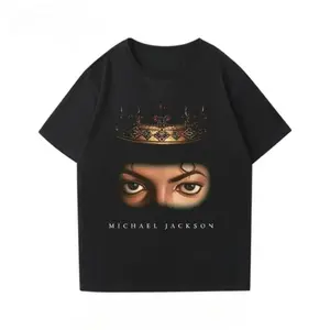 Michael Jackson MJ King of Pop Music New Mens T Shirt Unisex O Neck 100 Percent Cotton Short Sleeve Oversized Y2k Fashion Popular Tee Womens Graphic Top