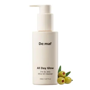 De:maf All Day Glow I'm So Jelly Olive Oil Cleanser, 75% Olive Oil, Jelly-like Makeup Remover for Pore Cleanse, Suitable for Sensitive Skin, Korean Skincare (150ml, 5.07, Fl Oz)