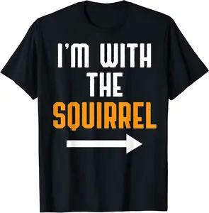 I'm With The Squirrel Shirt Costume Funny Halloween Couple T-Shirt - 32B07YVKWLP4