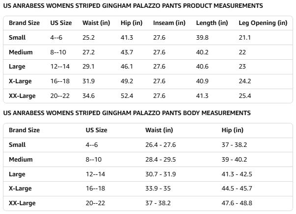 ANRABESS Womens Striped Gingham Palazzo Pants Lightweight Wide Leg High Waisted Lounge Pajama Pants Cute Casual Trousers with Pockets for Comfort