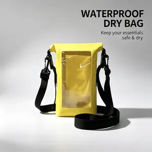 Transparent PVC Waterproof Crossbody Bag with Crossbody Strap - 2L Capacity Water Sports Dry Bag, Touchable Phone Pocket for Swimming Dive