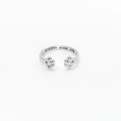 Paw Hug Ring, Adjustable Paw Print Memory Ring Never Gone Always Loved Forever In My Heart Durable Material Simple Design Ideal Gift for Pet Owners