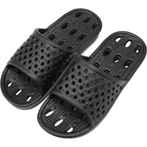 Shower Shoes Slide for Men and Women Holes Bath Slipper Bathroom Sandal Pool Gym College Dorm Non-Slip