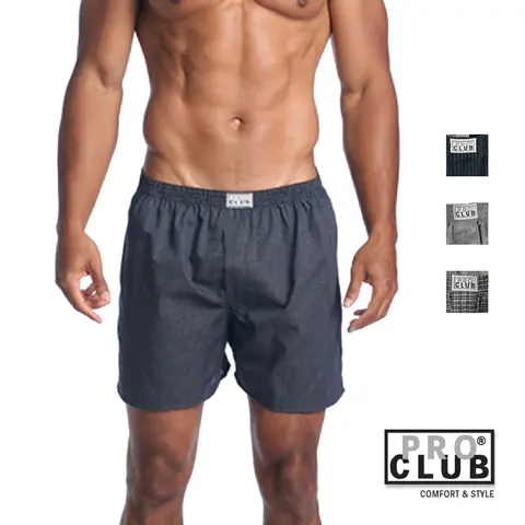 PROCLUB Men's 2 Pack Boxer Trunks PRO CLUB Comfort Underwear Casual Boxers Trunk Assorted Colors Patterns Plaid Designs Cotton Polyester (S to 5XL)