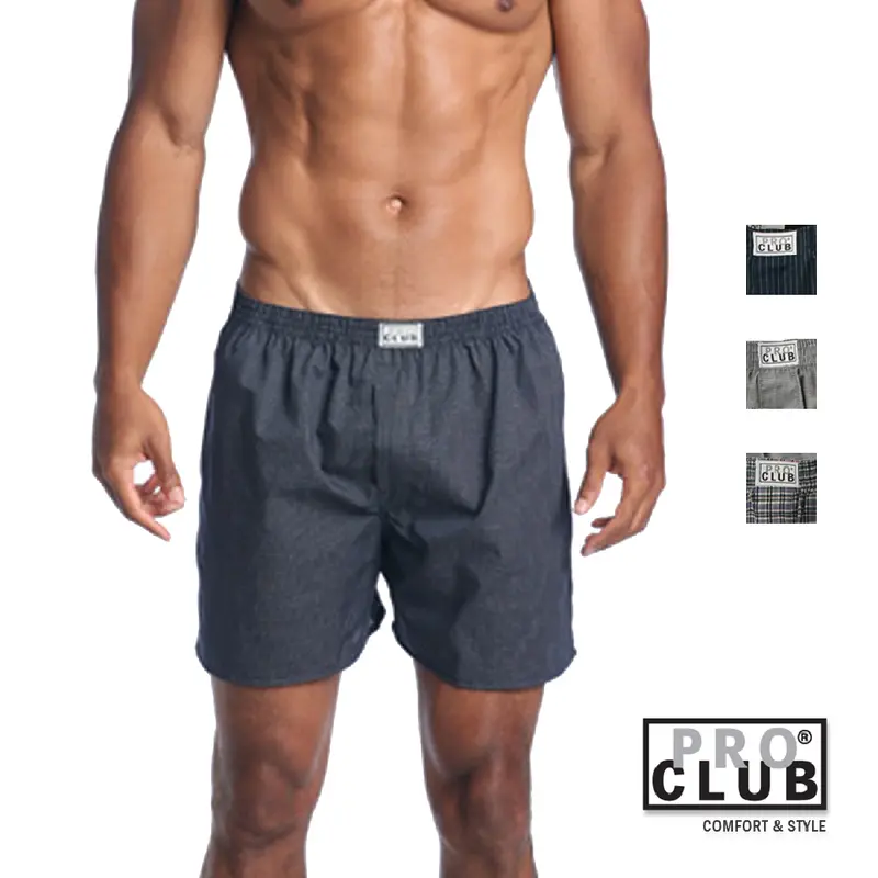 PROCLUB Men's 2 Pack Boxer Trunks PRO CLUB Comfort Underwear Casual Boxers Trunk Assorted Colors Patterns Plaid Designs Cotton Polyester (S to 5XL)
