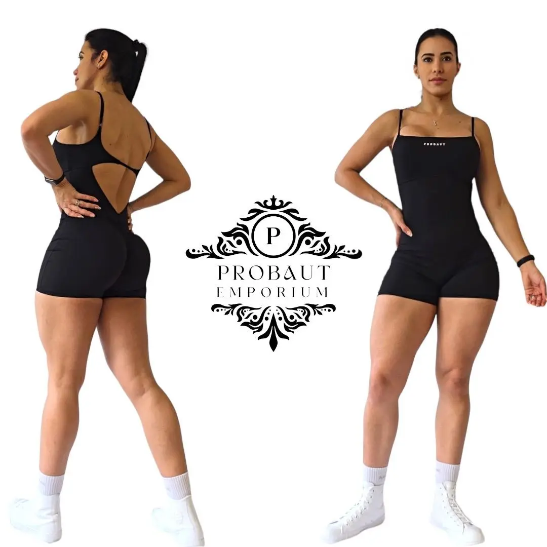 Black Square Front Romper