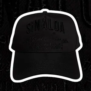 Sinaloa "Cartel District" Black Premium Suede Embroidered Snapback With Rhinestones Silk Interior Adjustable Fit