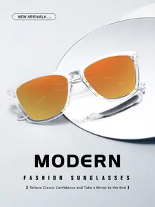 1PCS Classic retro transparent colorful sunglasses, fashionable and personalized colored glasses, Trendy Shades