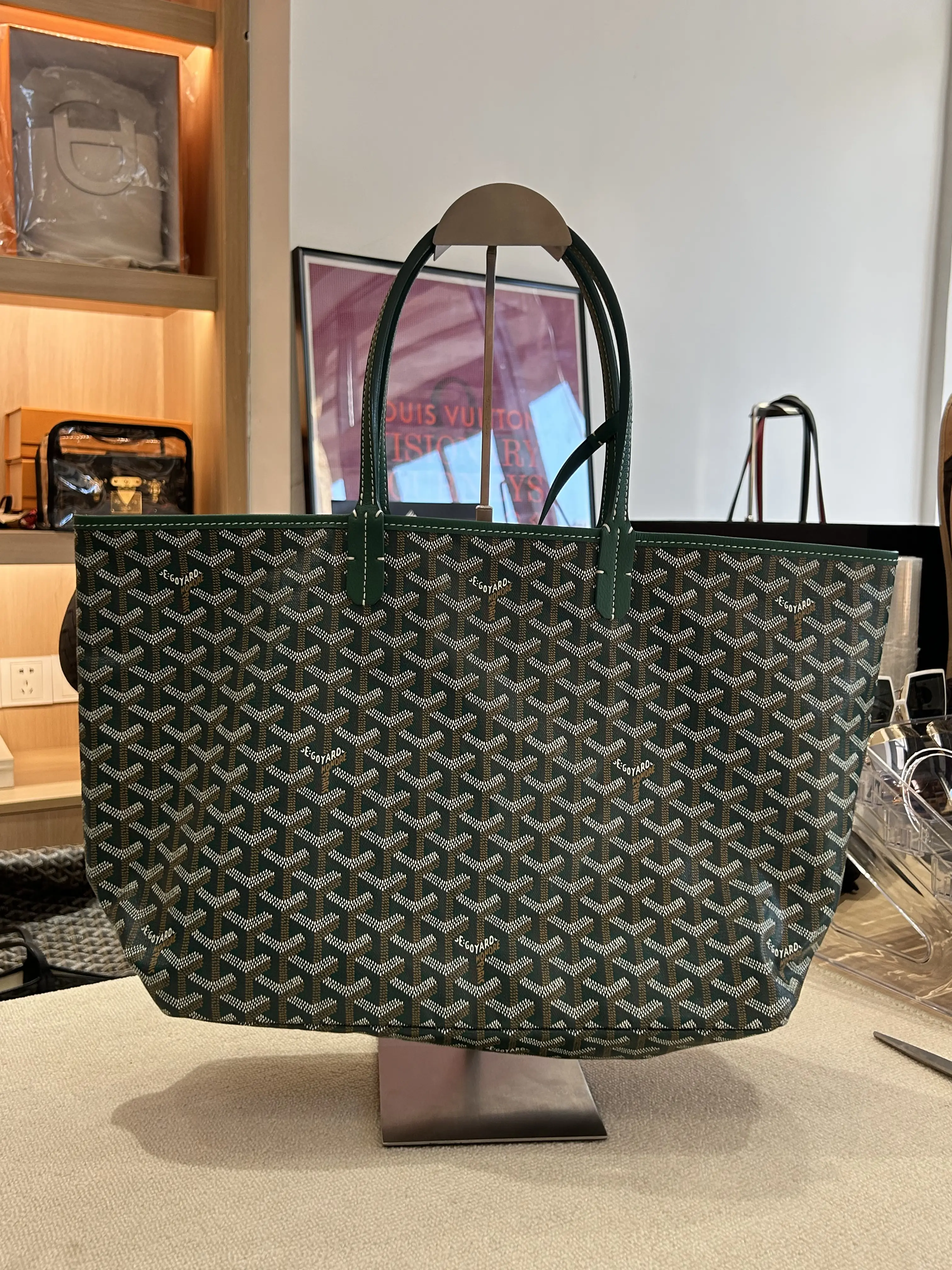 Pre-owned Goyard Saint Louis PM Green Tote