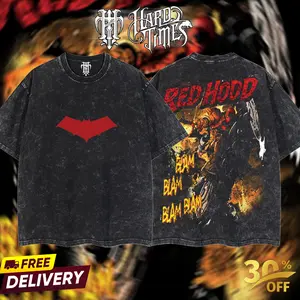 HardTimesClothing - Red.H Retro Limited Vintage, Collection Movie Oversized Washed Tee Acid Washed Lightweight TSHIRT, Gift for him her Clothes Cotton Superhero, Super villain. (Copy) (Copy)