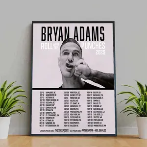 Bryan Adams Roll With The Punches 2025 Tour Poster North America Art
