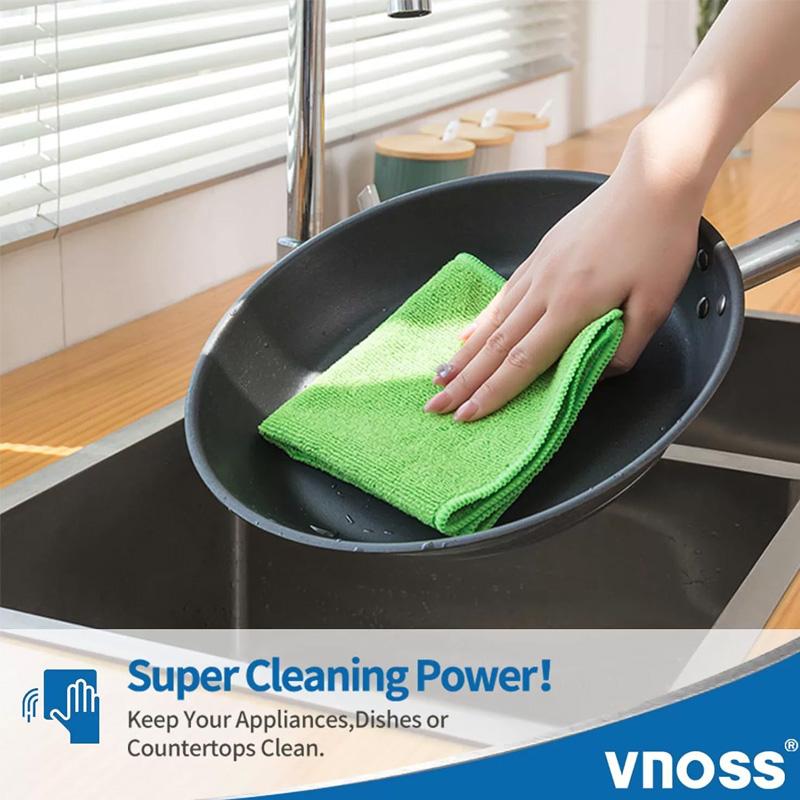 [Clearance Sale] Double-Layer Microfiber Cleaning Cloths - Reusable, Washable & Long-Lasting Household Essentials, Lint-Free, Scratch-Safe, Soft, Ultra-Absorbent, Quick-Dry, Assorted Colored, 9.84x9.84in Multiple Sets (10/20/30/50pcs) for Kitchen/Bath