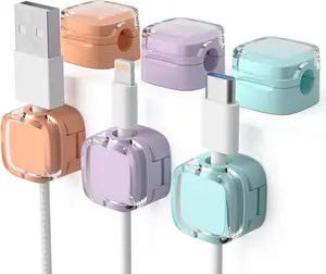 6-Pack Magnetic Cable Clips & Cord Organizer Adjustable Cable Management Clips for Desk Wall Nightstand Phone Car Home Office Organization
