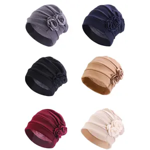 6-Pack Turbans/Head Wraps for Women – Floral Chemotherapy Head Wraps, Hair Wraps, Beanies, Cancer Chemotherapy Headwear